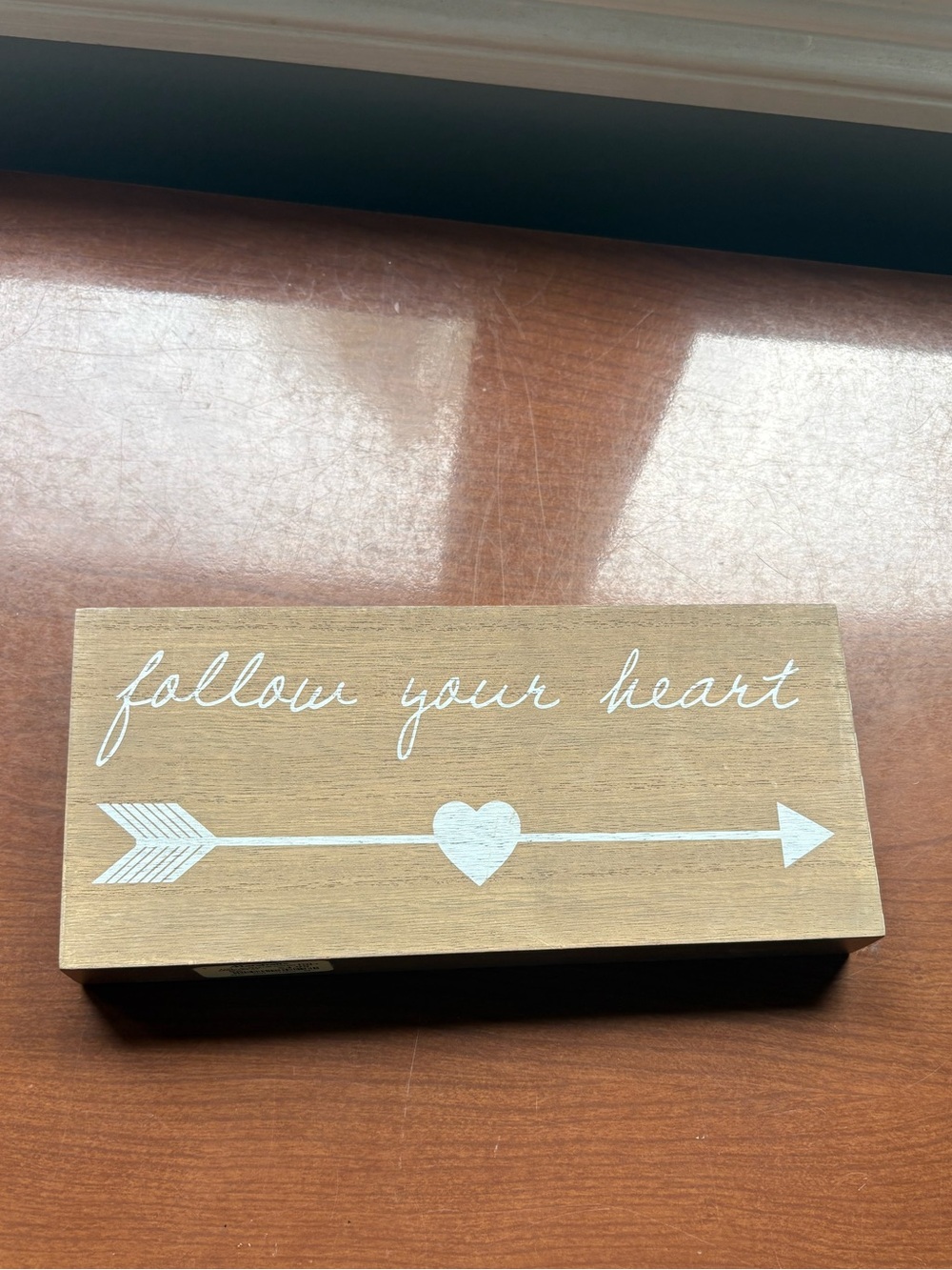 Small wooden sign